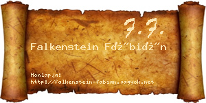 Falkenstein Fábián névjegykártya